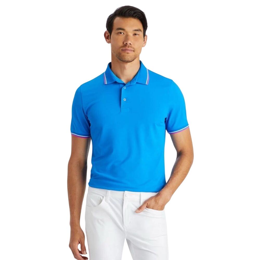 G/FORE Rib Collar Tech Pique Golf Polo Racer BLUE Size XL